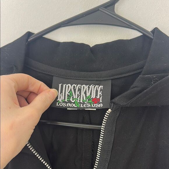 Vintage Lip Service Punk Suspender Black Y2k Dress Size Large - Picture 2 of 6